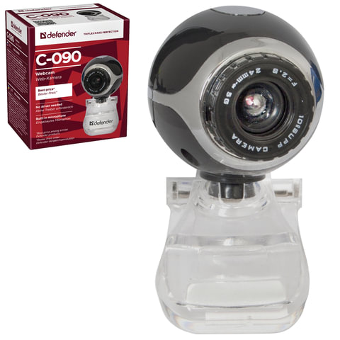 картинка Веб-камера Defender C-090, 0,3 Мп, 640*480, черный/серый, 63090 от магазина Альфанит в Кунгуре