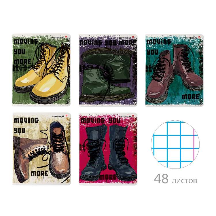картинка Тетрадь 48 л, А5, клетка, ассорти, "Boots", Альт, 7-48-1132 от магазина Альфанит в Кунгуре