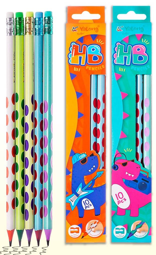 картинка Карандаш чернографитный, HB (ТМ), дерево, заточен, с ластиком, пастель, Yalong, 10553269 от магазина Альфанит в Кунгуре