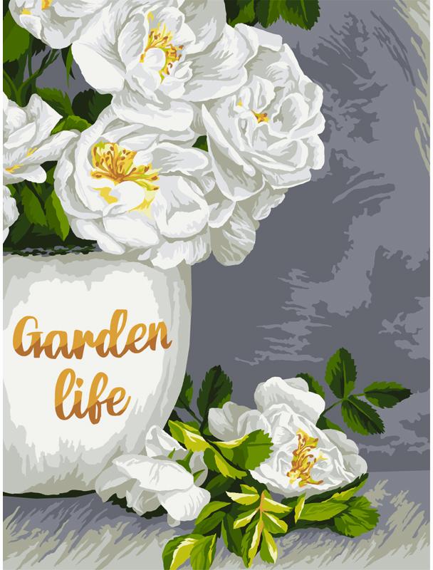 картинка Картина по номерам, 30*40 см, на картоне, "Садовые цветы", Три совы, КК_44062 от магазина Альфанит в Кунгуре