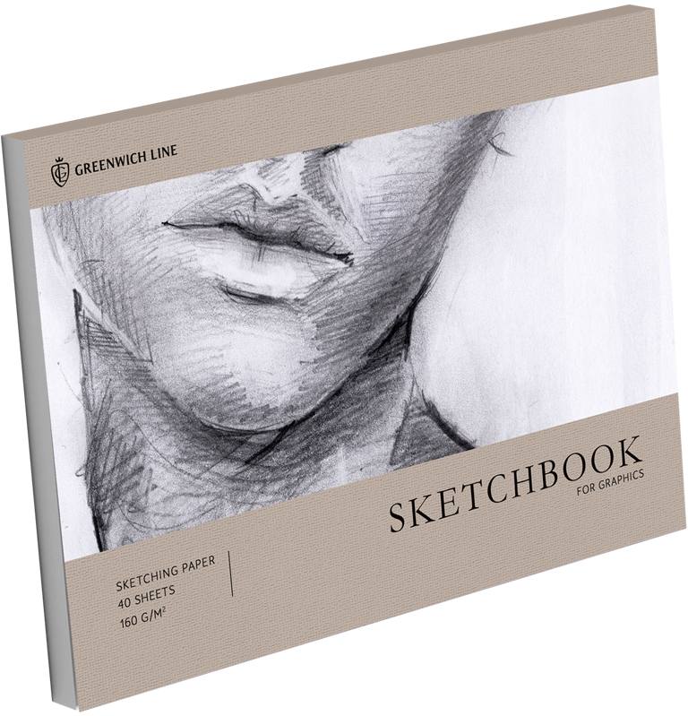картинка Скетчбук, А4, 40 л, 160 г/м2, белый, на склейке, "Graphics. Outlines", Greenwich Line, SkBG_45783 от магазина Альфанит в Кунгуре