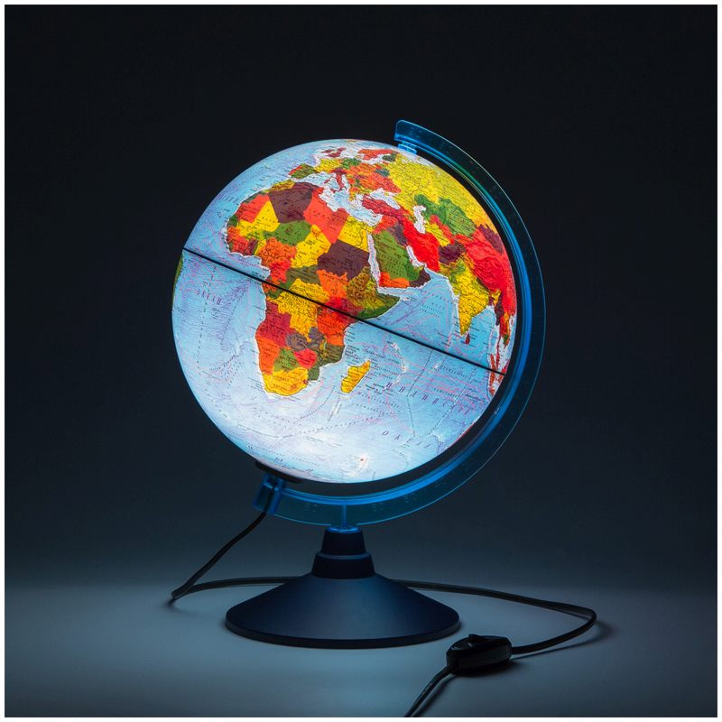картинка Глобус физико-политический, 25 см, с подсветкой, на подставке, Globen, INT12500284 от магазина Альфанит в Кунгуре