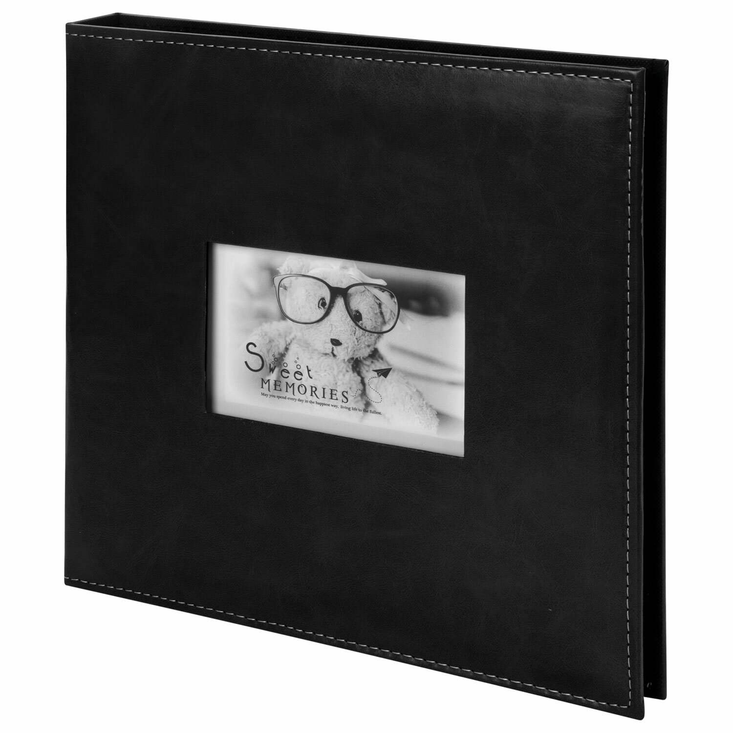 картинка Фотоальбом, на 200 фото, 20 магнитных листов, под кожу, черный, "Premium Black", BRAUBERG, 391186 от магазина Альфанит в Кунгуре