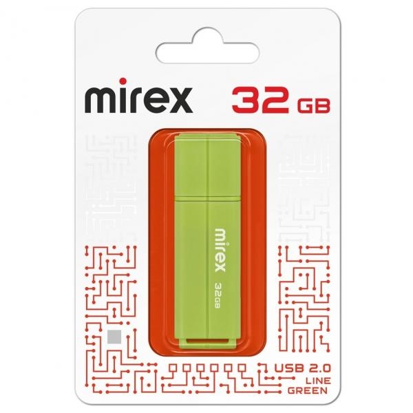 картинка Флеш-диск Mirex 32 GB, Line, зеленый, 13600-FMULGN32 от магазина Альфанит в Кунгуре