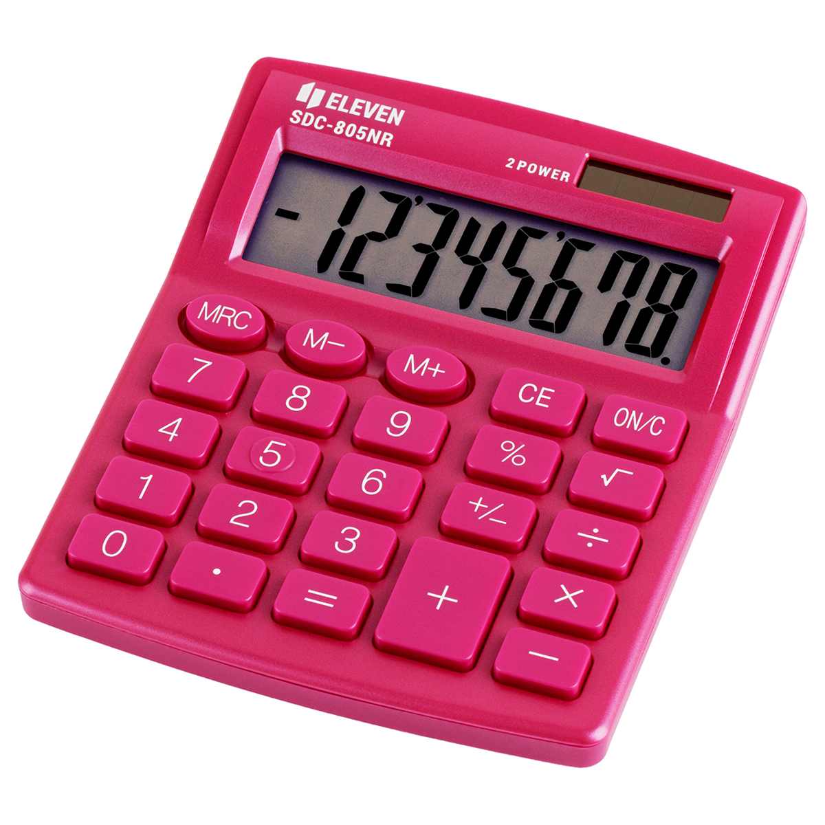 картинка Калькулятор настольный, 8 разрядов, 12,7*10,5*2 см, двойное питание, розовый, "SDC-805NR-PK", Eleven от магазина Альфанит в Кунгуре