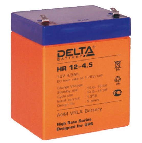 картинка Аккумулятор Delta HR, 12V, 4.5Ah от магазина Альфанит в Кунгуре
