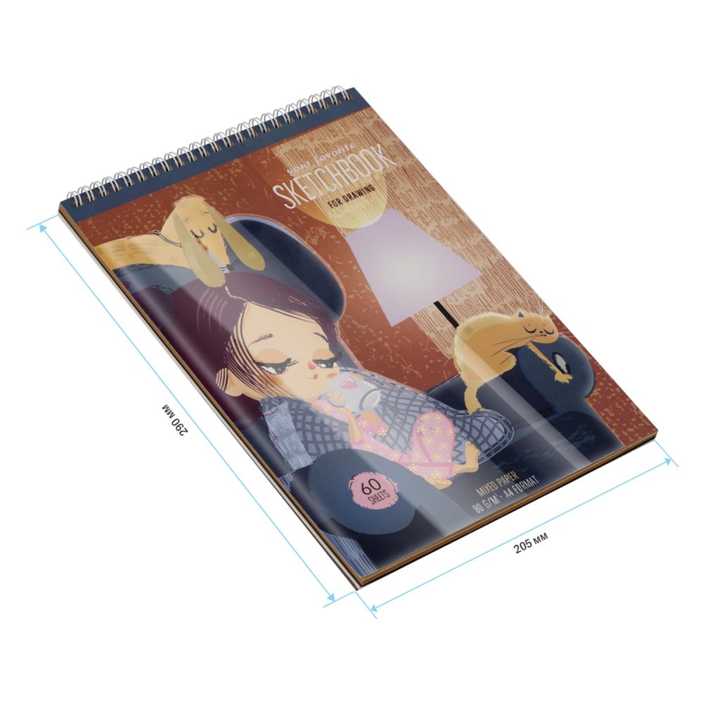 картинка Скетчбук, А4, 60 л, 80 г/м2, спираль, "Уютный дом", ArtSpace, SkА460_38365 от магазина Альфанит в Кунгуре