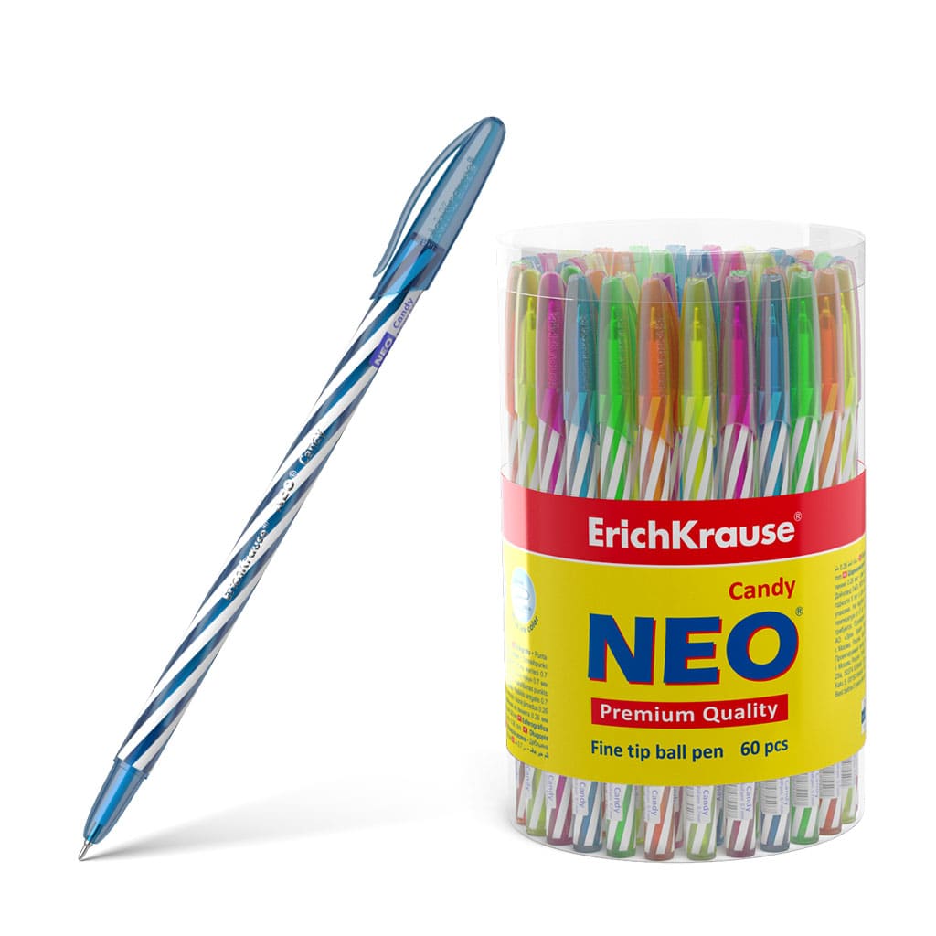 картинка Ручка шариковая, 0,7 мм, синяя, корп. ассорти, "Neo Candy", Erich Krause, 47550 от магазина Альфанит в Кунгуре