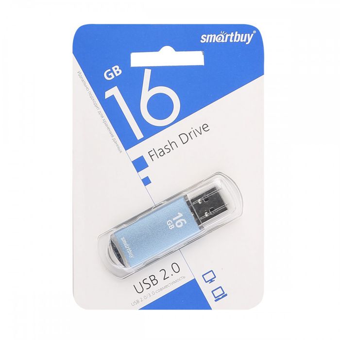 картинка Флеш-диск SmartBuy 16 GB, V-Cut, синий, SB16GBVC-B от магазина Альфанит в Кунгуре