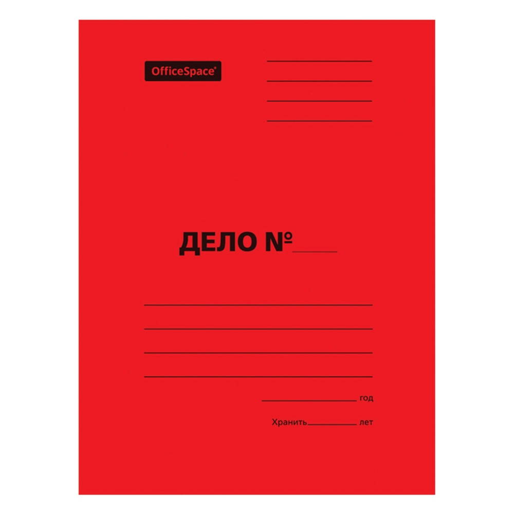 картинка Папка-скоросшиватель, А4, 300 г/м2, до 200 л, картон, красный, мелованный, пробитый, "Дело", OfficeSpace, 195076 от магазина Альфанит в Кунгуре