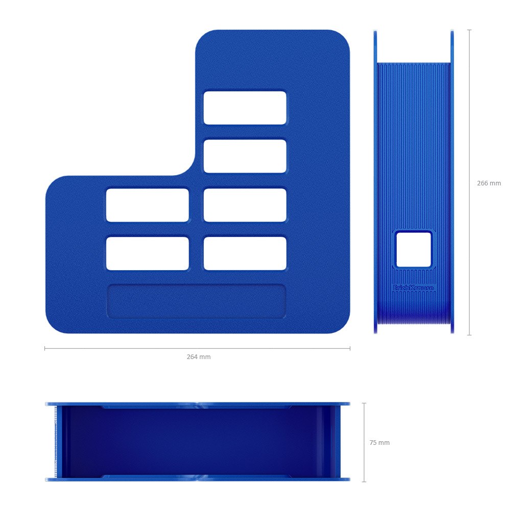 картинка Лоток для бумаг вертикальный 1 отдел, 75 мм, пластик, синий, "Techno Classic", Erich Krause, 55599 от магазина Альфанит в Кунгуре