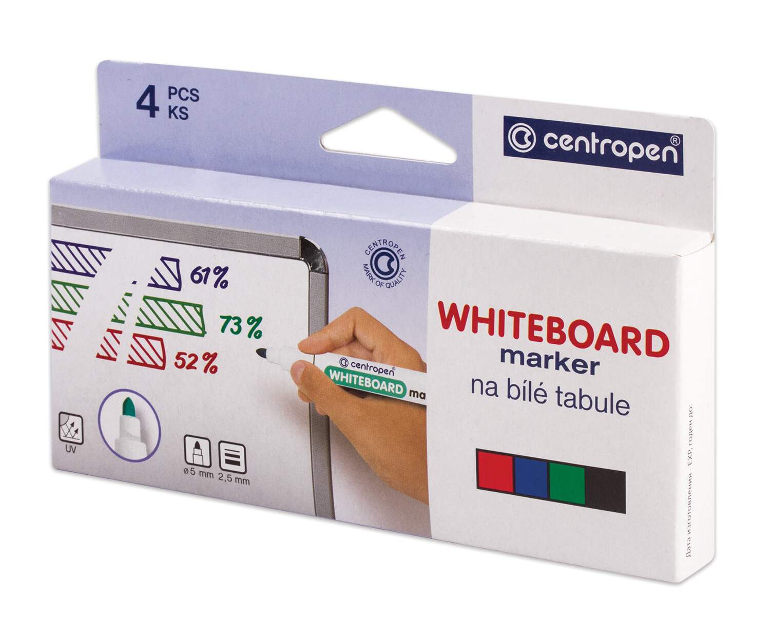 картинка Набор маркеров для доски, 4 шт, 2,5 мм, круглый, "Dry-Wipe", CENTROPEN, 8559/4, 5 8559 0401 от магазина Альфанит в Кунгуре