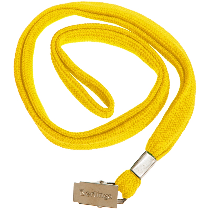 картинка Шнур для бейджа, 45 см, металлический клип, желтый, Berlingo, PDk_00114 от магазина Альфанит в Кунгуре