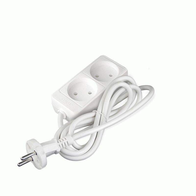 картинка Удлинитель Союз, 2 розетки, 1,5 м, белый, 481S-1201 от магазина Альфанит в Кунгуре