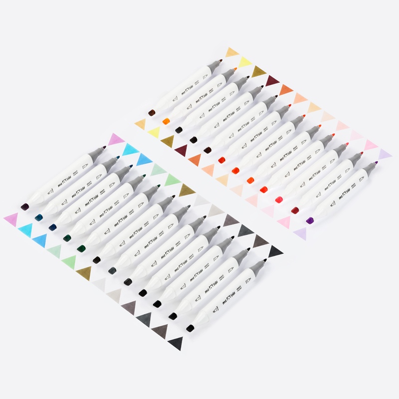 картинка Скетч-маркеры двусторонние, 24 цв, 24 шт, трехгранный корпус, MESHU, MS_38262 от магазина Альфанит в Кунгуре