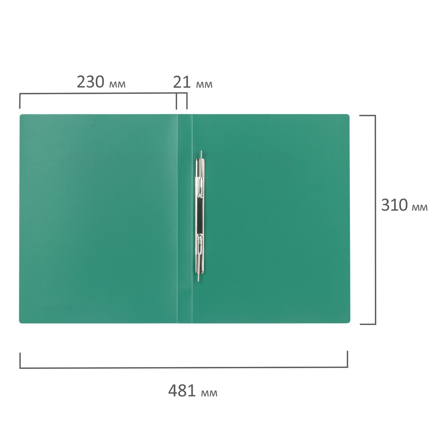 картинка Папка с металлическим скоросшивателем, А4, 0,6 мм, до 100 л, пластик, зелёный, BRAUBERG, 221631 от магазина Альфанит в Кунгуре