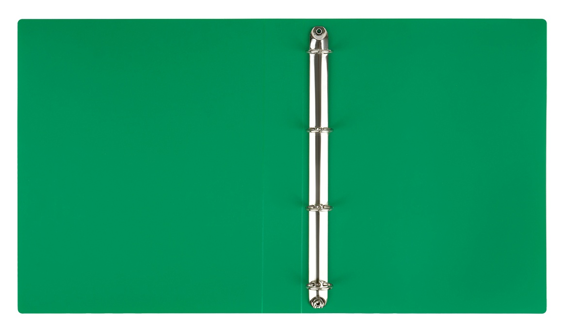 картинка Папка на 4-х кольцах, А4, 500 мкм, корешок 40 мм, до 250 л, пластик, зеленый, СТАММ, ММ-32186 от магазина Альфанит в Кунгуре