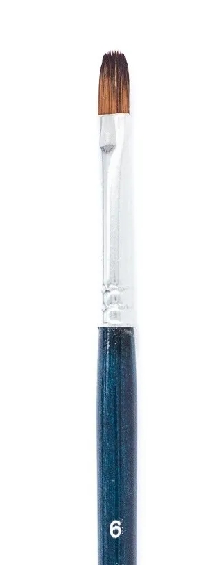 картинка Кисть художественная № 6, синтетика, плоскоовальная, короткая ручка, "Энди", Malevich, 753306 от магазина Альфанит в Кунгуре
