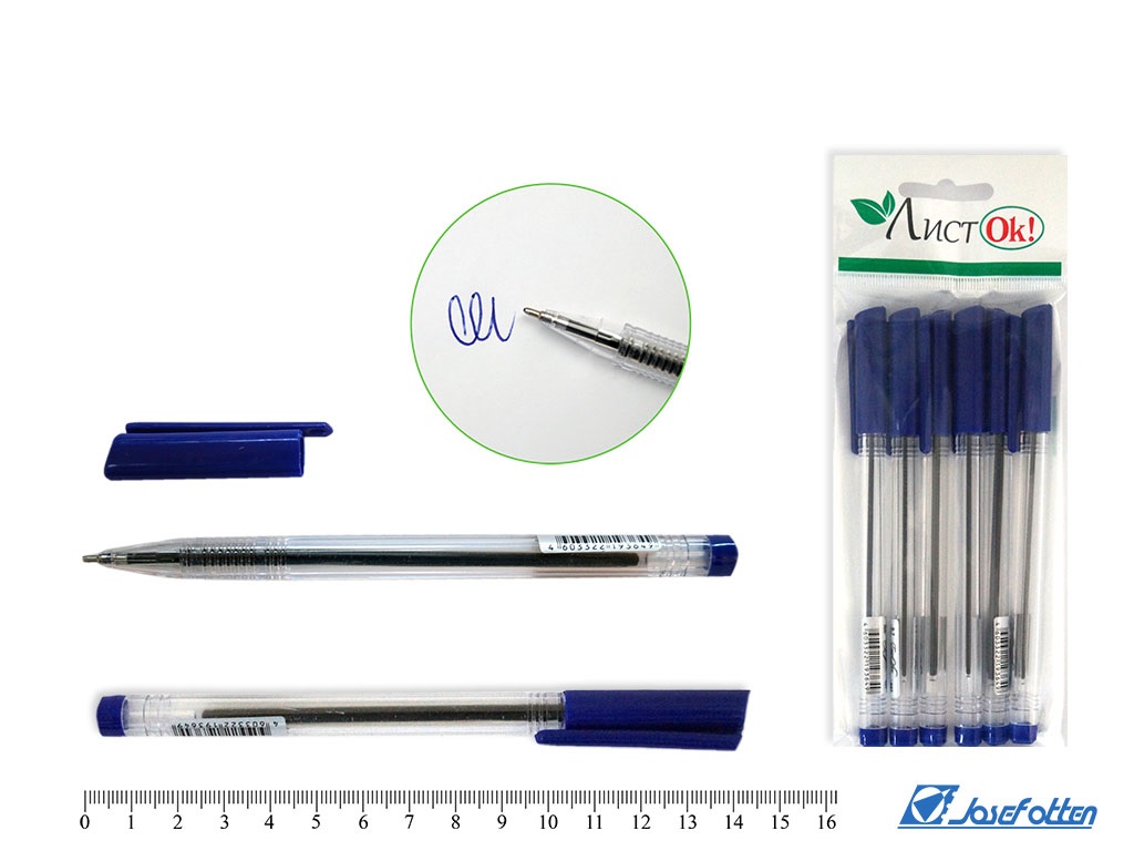 картинка Ручка шариковая масляная, 0,7 мм, синяя, корп. прозрачный, "Архимед", EasyOffice, 607 от магазина Альфанит в Кунгуре