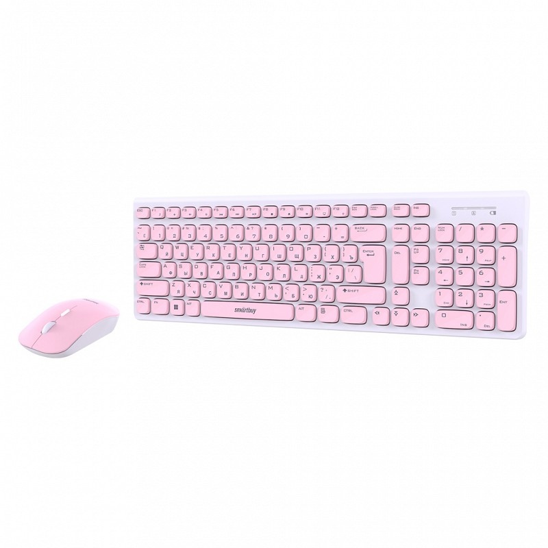 картинка Комплект беспроводной (клавиатура + мышь) SmartBuy One 250288AG, 800-1600 dpi, USB, белый/розовый, SBC-250288AG-WP от магазина Альфанит в Кунгуре