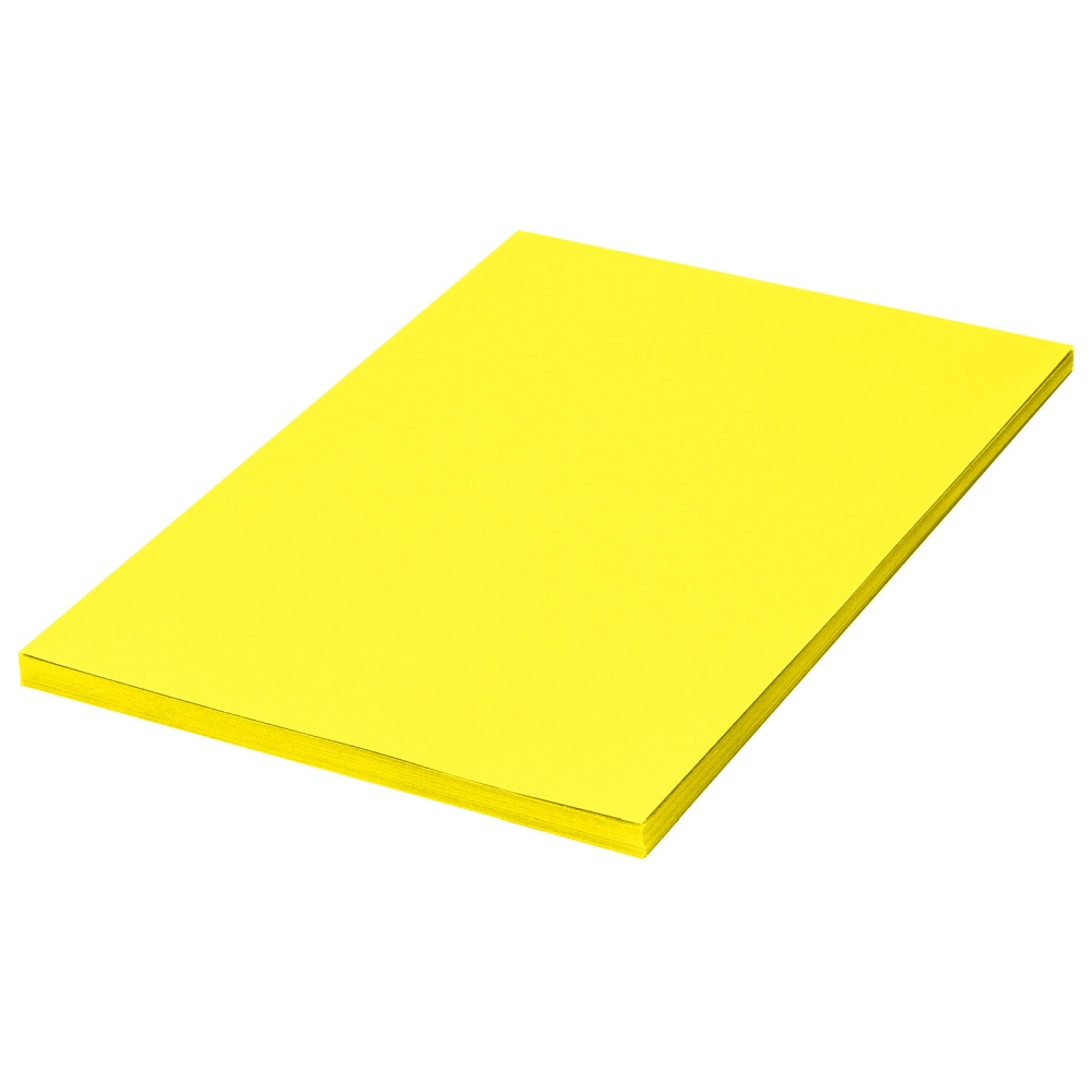 картинка Бумага офисная цветная, А4, 100 л, 1 цв, 75 г/м2, желтый неон, BRAUBERG, 116670 от магазина Альфанит в Кунгуре