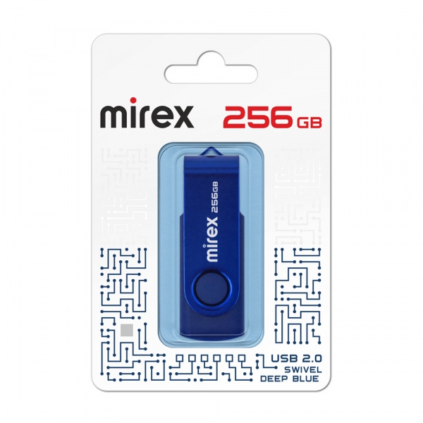 картинка Флеш-диск Mirex 256 GB, Swivel, синий, 13600-FMUSB256 от магазина Альфанит в Кунгуре