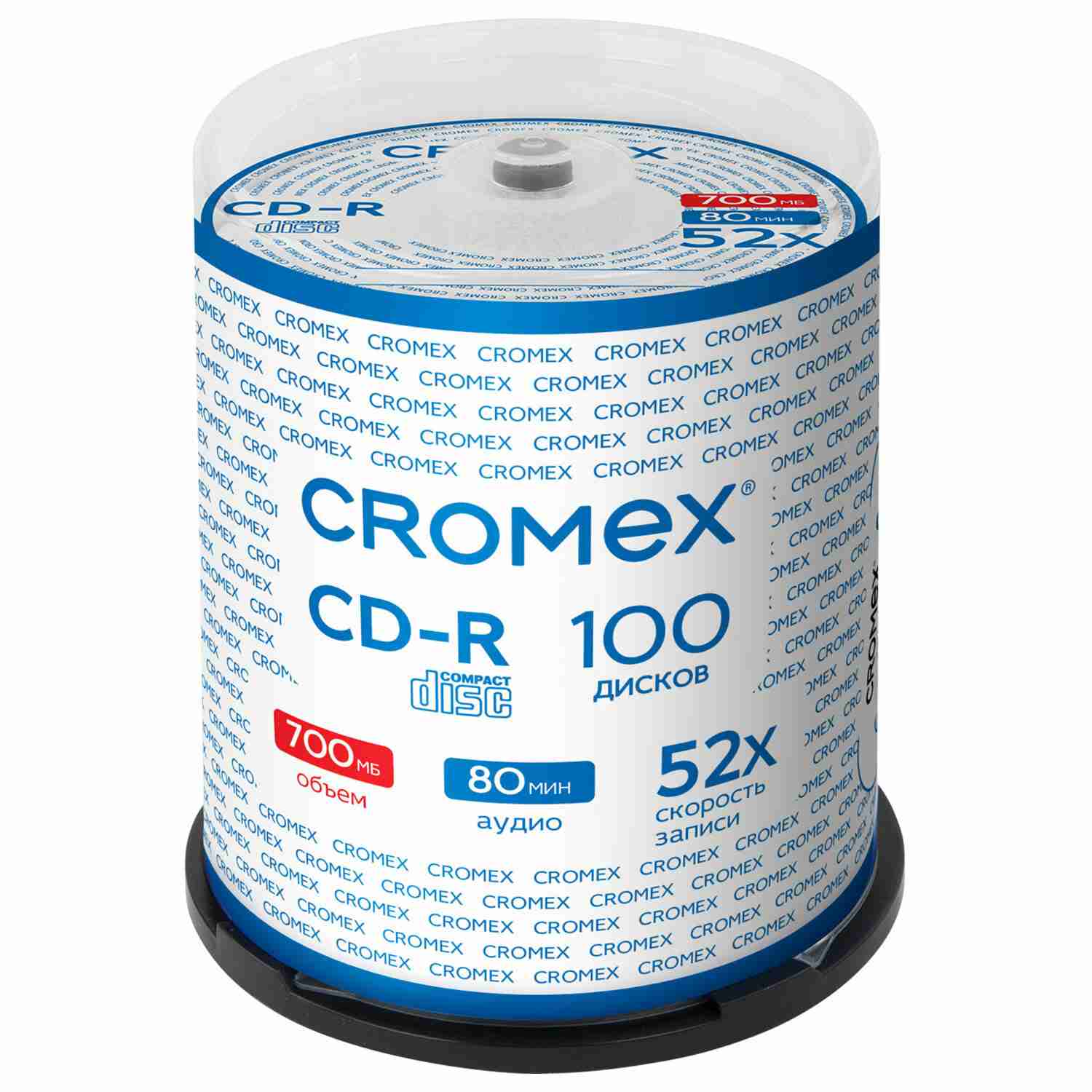 картинка Диски CD-R CROMEX, 100 шт, 52x, упаковка на шпиле, 513778 от магазина Альфанит в Кунгуре