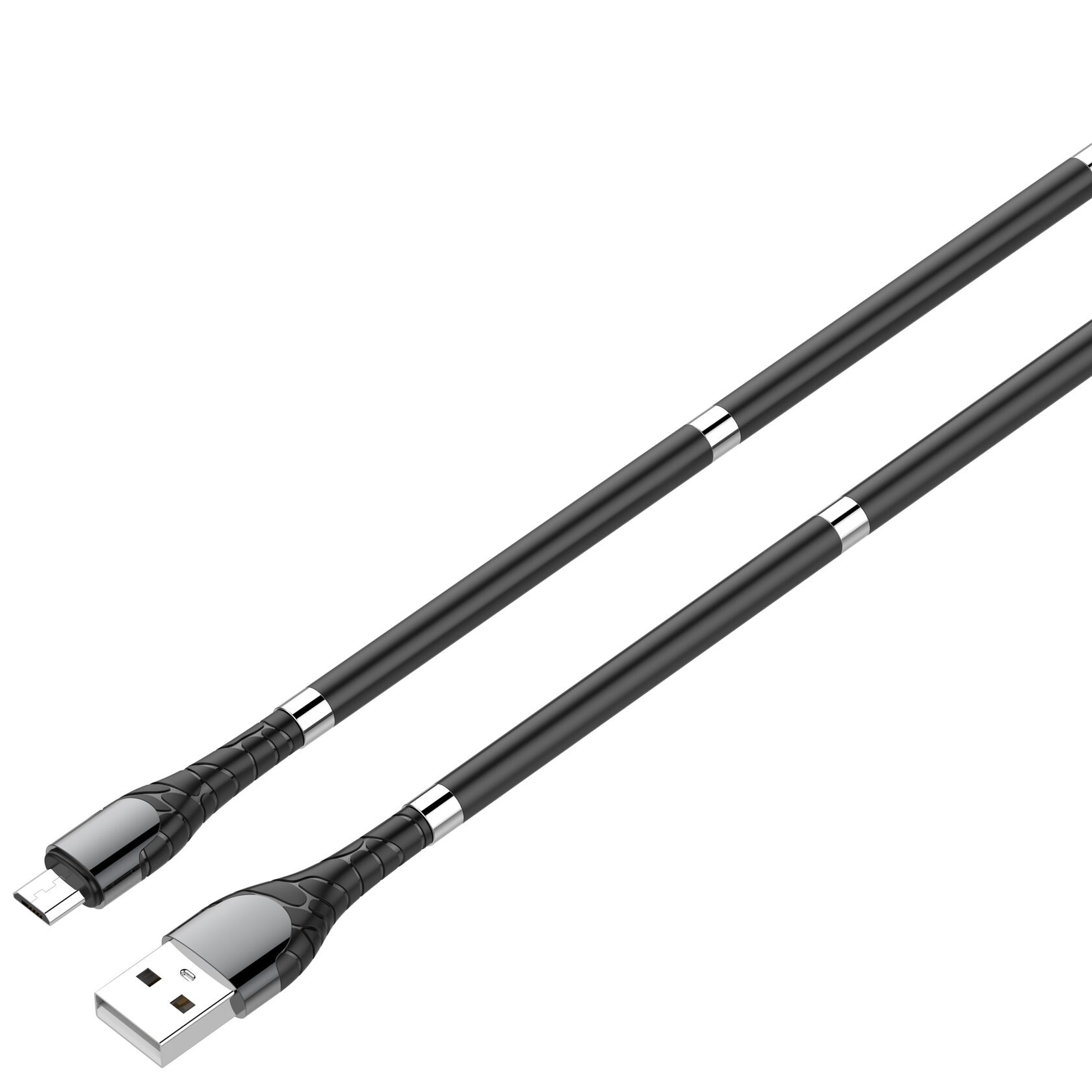 картинка Кабель USB 2.0 AM-microBM 1.0м, черный, магнитная оплетка, LS511, LDNIO, LD_B4479 от магазина Альфанит в Кунгуре