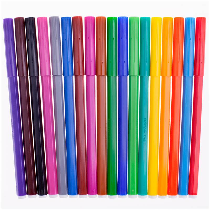 картинка Фломастеры, 18 цв, 18 шт, трехгранный корпус, смываемые, "Washable", CENTROPEN, 7 7790 1885 от магазина Альфанит в Кунгуре