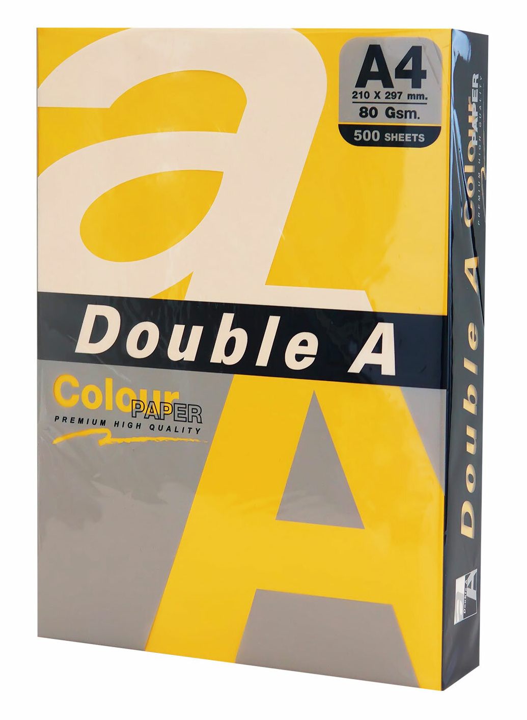 картинка Бумага офисная цветная, А4, 500 л, 1 цв, 80 г/м2, солнечно-желтый интенсив, Double A, 115128 от магазина Альфанит в Кунгуре