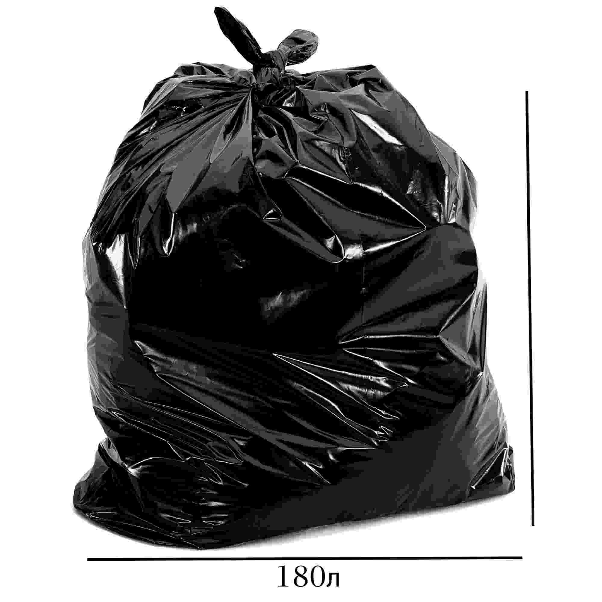 картинка Мешки для мусора, 180 л, 10 шт, 90*110 см, 40 мкм, рулон, ПВД, ГринБро от магазина Альфанит в Кунгуре