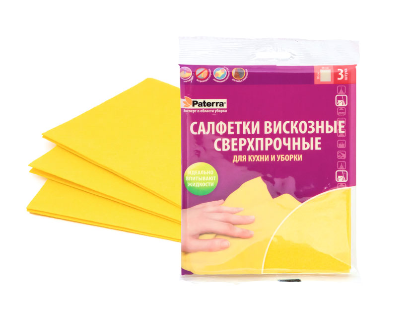 картинка Салфетки вискозные, 3 шт, 30*38 см, Paterra, 406-018 от магазина Альфанит в Кунгуре