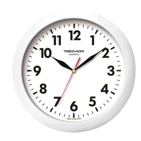 картинка Часы настенные 29*29*3см,круг, белые, белая рамка, Troyka, 11110118 от магазина Альфанит в Кунгуре