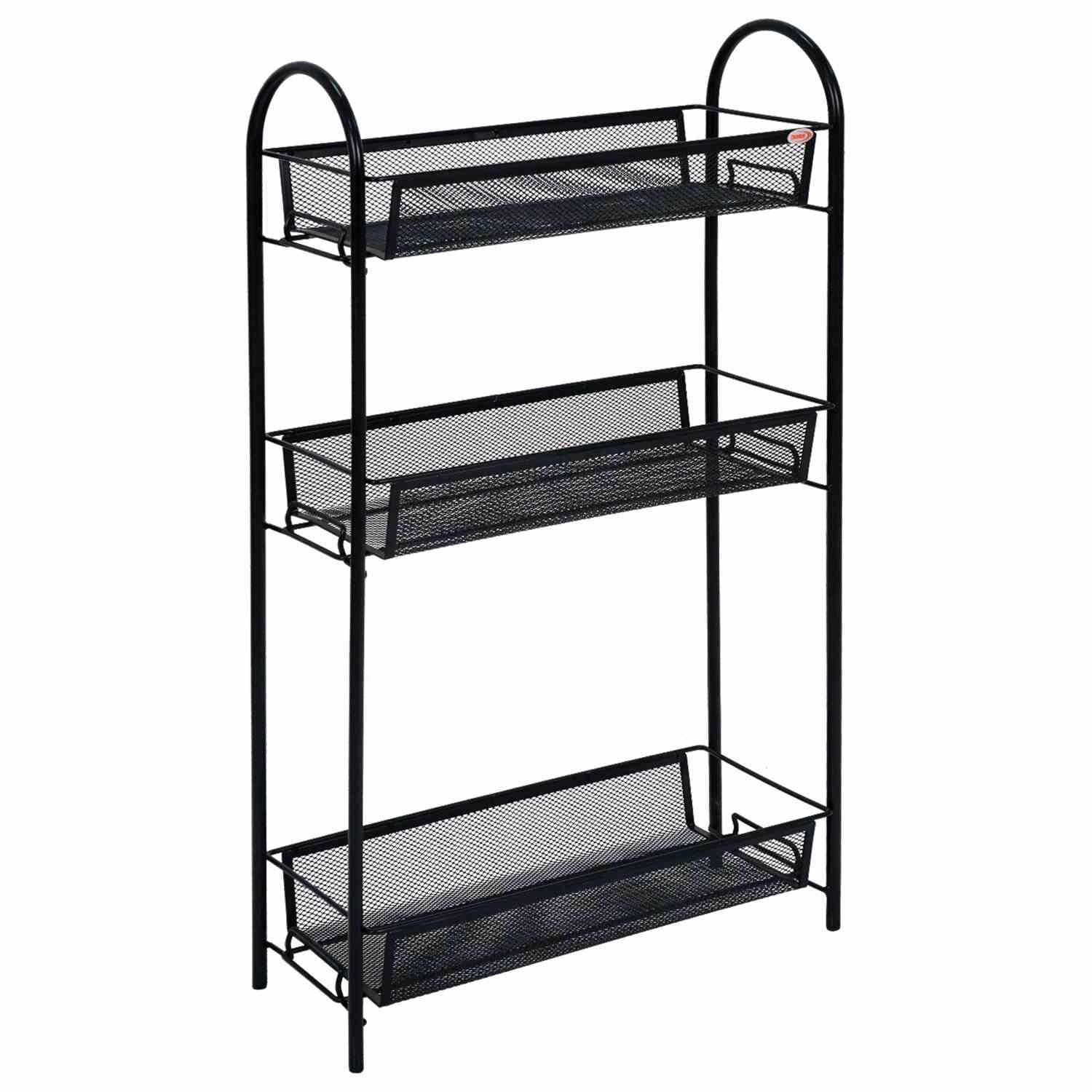 картинка Этажерка "Ладья-13", 430*170*755 мм, металл, черный, офисно-бытовая, 3 яруса, Э 399 Ч от магазина Альфанит в Кунгуре