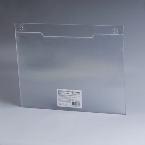 картинка Подставка под рекламных материалов, А4, горизонтальная, настенная, оргстекло, BRAUBERG, 290427 от магазина Альфанит в Кунгуре