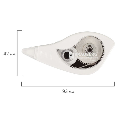 картинка Корректирующая лента, 5мм*8м, механизм перемотки, окно расхода, BRAUBERG, 226813 от магазина Альфанит в Кунгуре