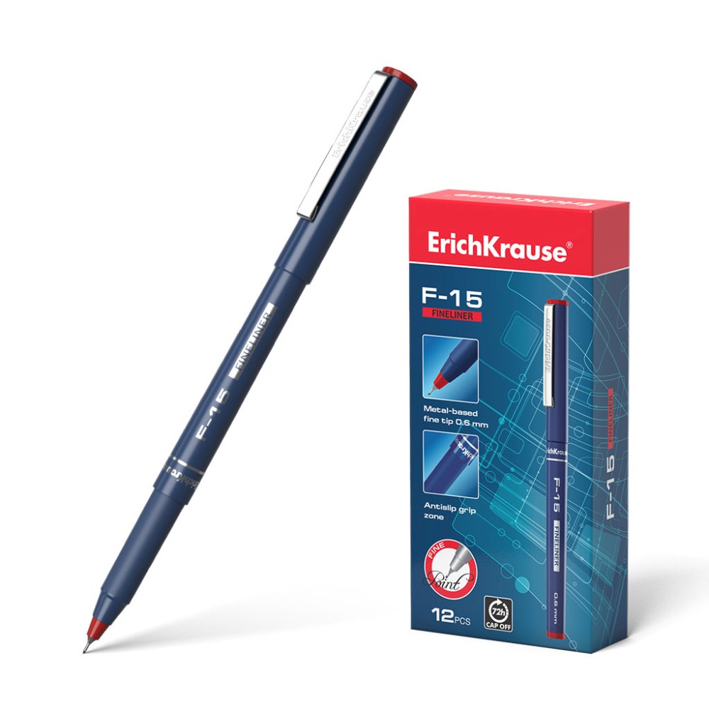 картинка Ручка капиллярная, 0,6 мм, красная, "F-15 Stick Classic", 37067 от магазина Альфанит в Кунгуре