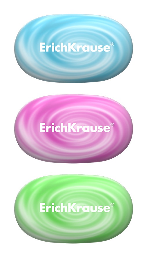 картинка Ластик, 50*30*10,2 мм, ассорти, овальный, "Color Pebble", Erich Krause, 56041 от магазина Альфанит в Кунгуре