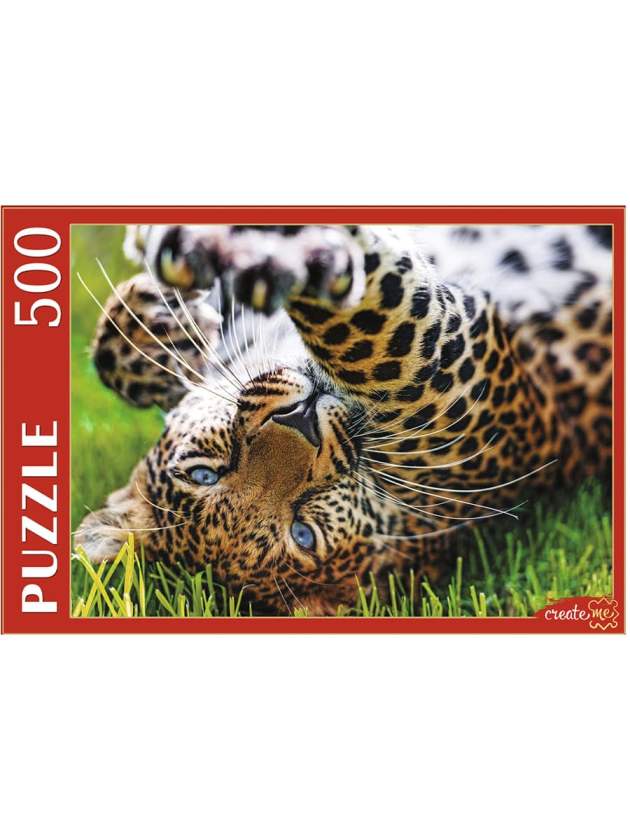 картинка Пазл 500 эл., "Леопард на траве", Рыжий кот, ГИП500-0623 от магазина Альфанит в Кунгуре