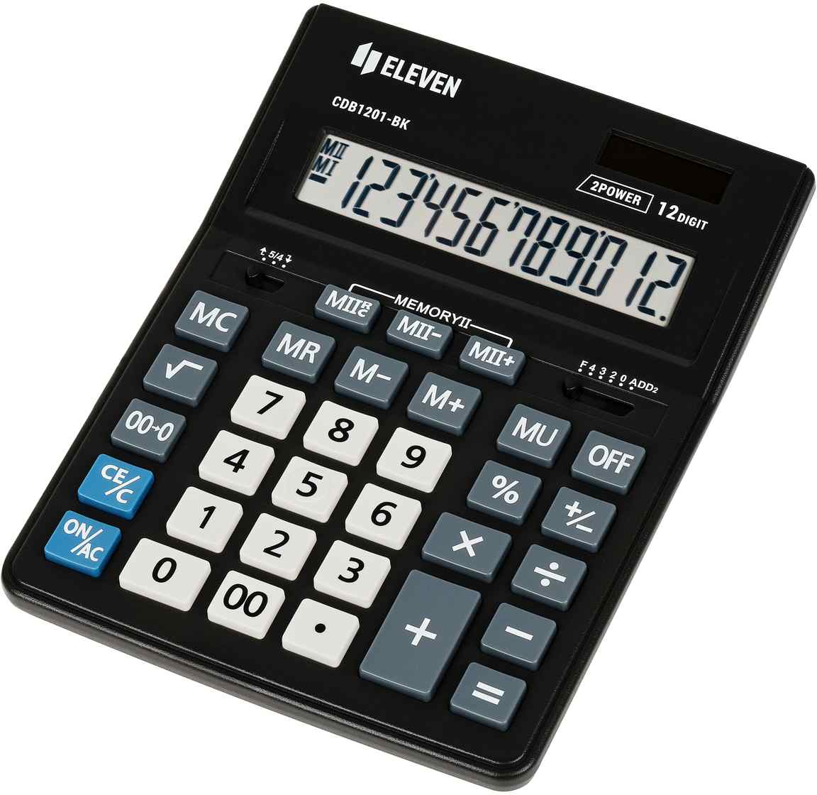 картинка Калькулятор настольный, 12 разрядов, 15,5*20,5 см, двойное питание, черный, "Business Line CDB1201-BK", Eleven, CDB1201-BK от магазина Альфанит в Кунгуре