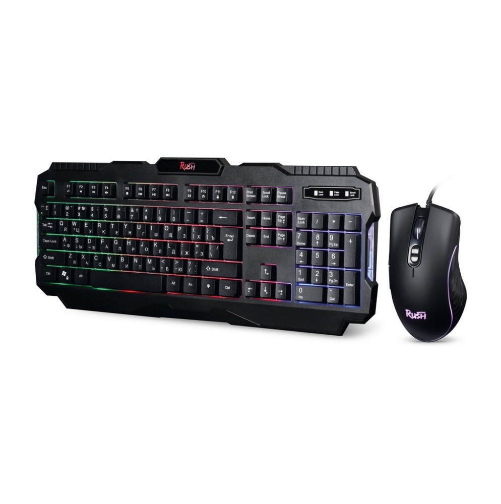 картинка Комплект проводной (клавиатура + мышь + коврик) игровой SmartBuy RushShotgun, черный, подсветка от магазина Альфанит в Кунгуре