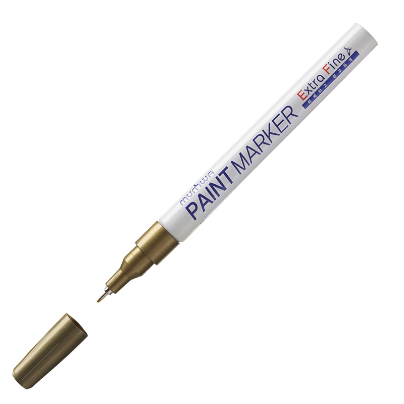 картинка Маркер-краска, 1 мм, золото, нитро-основа, "Extra Fine Paint Marker", MunHwa, EFPM-07 от магазина Альфанит в Кунгуре