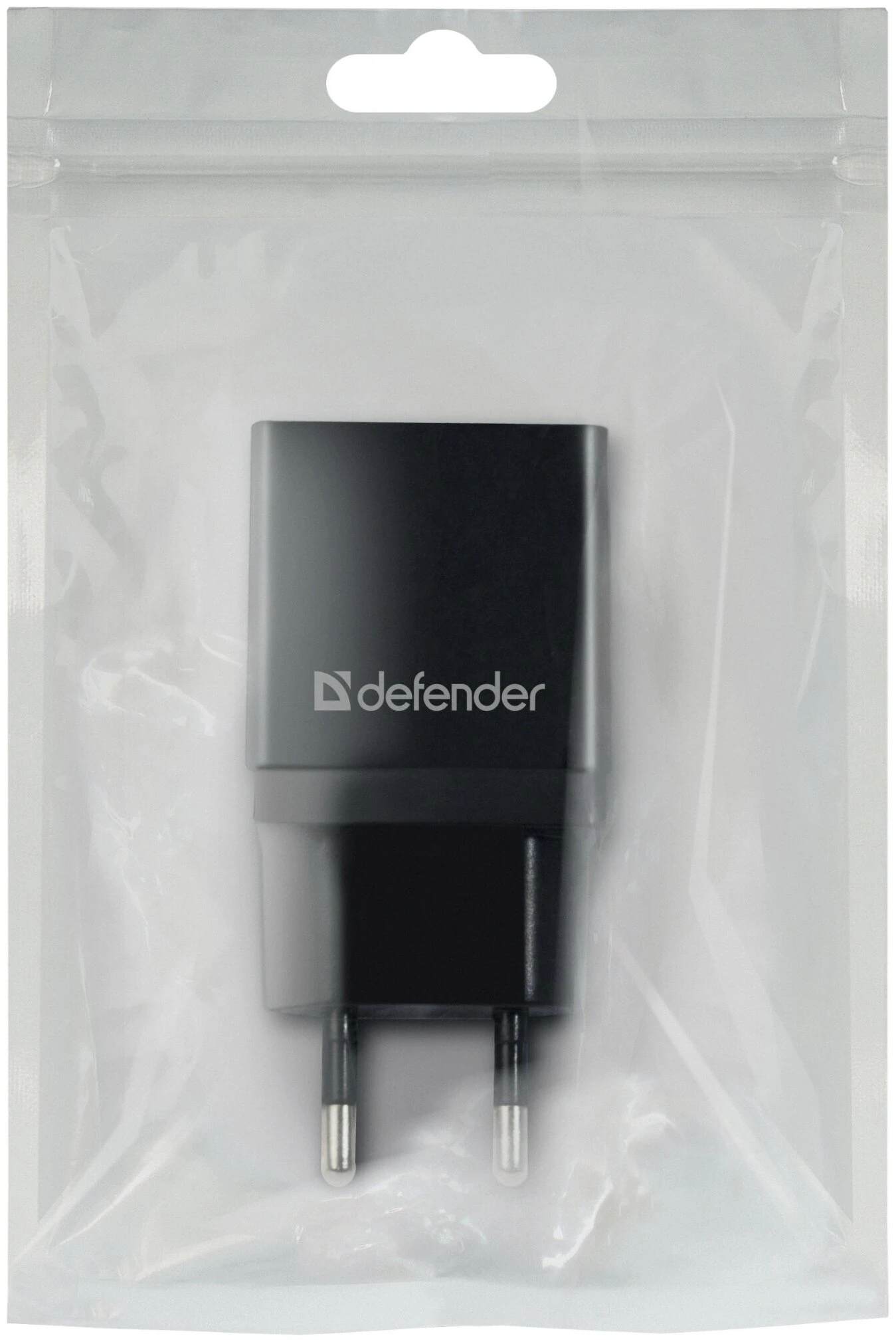 картинка Сетевой адаптер 220В USB, Defender EPA-10 2.1A, черный, в пакете, 83549 от магазина Альфанит в Кунгуре
