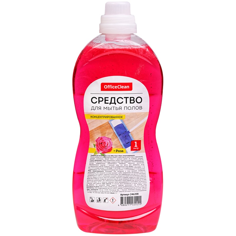 картинка Средство для мытья пола, 1 л, бутыль, "Роза", OfficeClean, 246208 от магазина Альфанит в Кунгуре