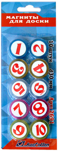 картинка Набор магнитов для доски 10 шт, "Цифры" от магазина Альфанит в Кунгуре