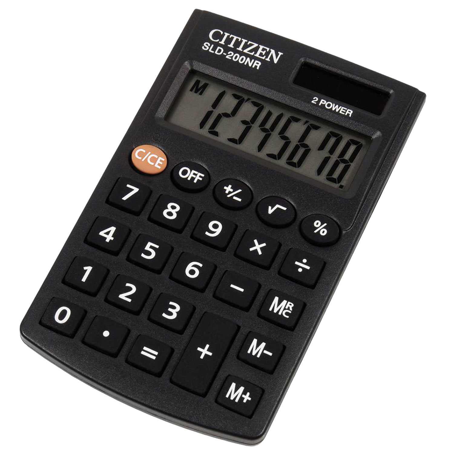 картинка Калькулятор карманный, 8 разрядов, 9,8*6 см, двойное питание, "SLD200NR", CITIZEN от магазина Альфанит в Кунгуре