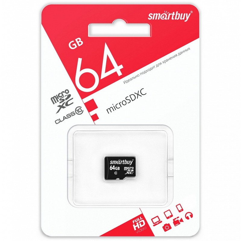 картинка Карта памяти micro-SDXC SmartBuy 64 GB Class 10, SB64GBSDCL10-00LE от магазина Альфанит в Кунгуре