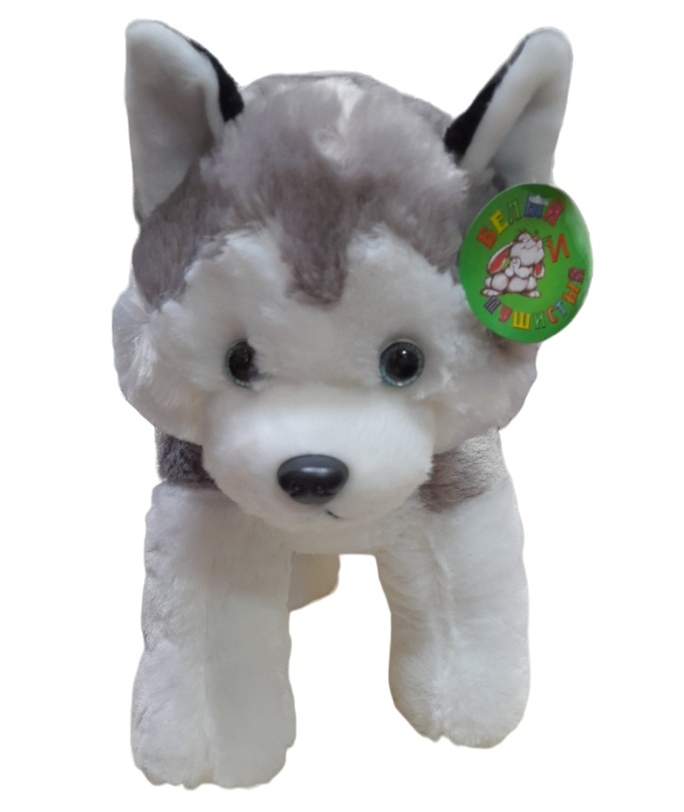 картинка Игрушка мягкая, 60 см, "Собака Хаски", Белый и пушистый, 515-60 от магазина Альфанит в Кунгуре