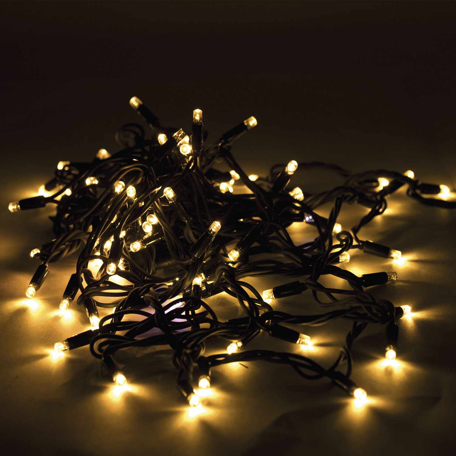 картинка Гирлянда нить, 10 м, 1 режим, теплый белый, 100LED, уличная, "Heavy Rain", Золотая сказка, 591295 от магазина Альфанит в Кунгуре