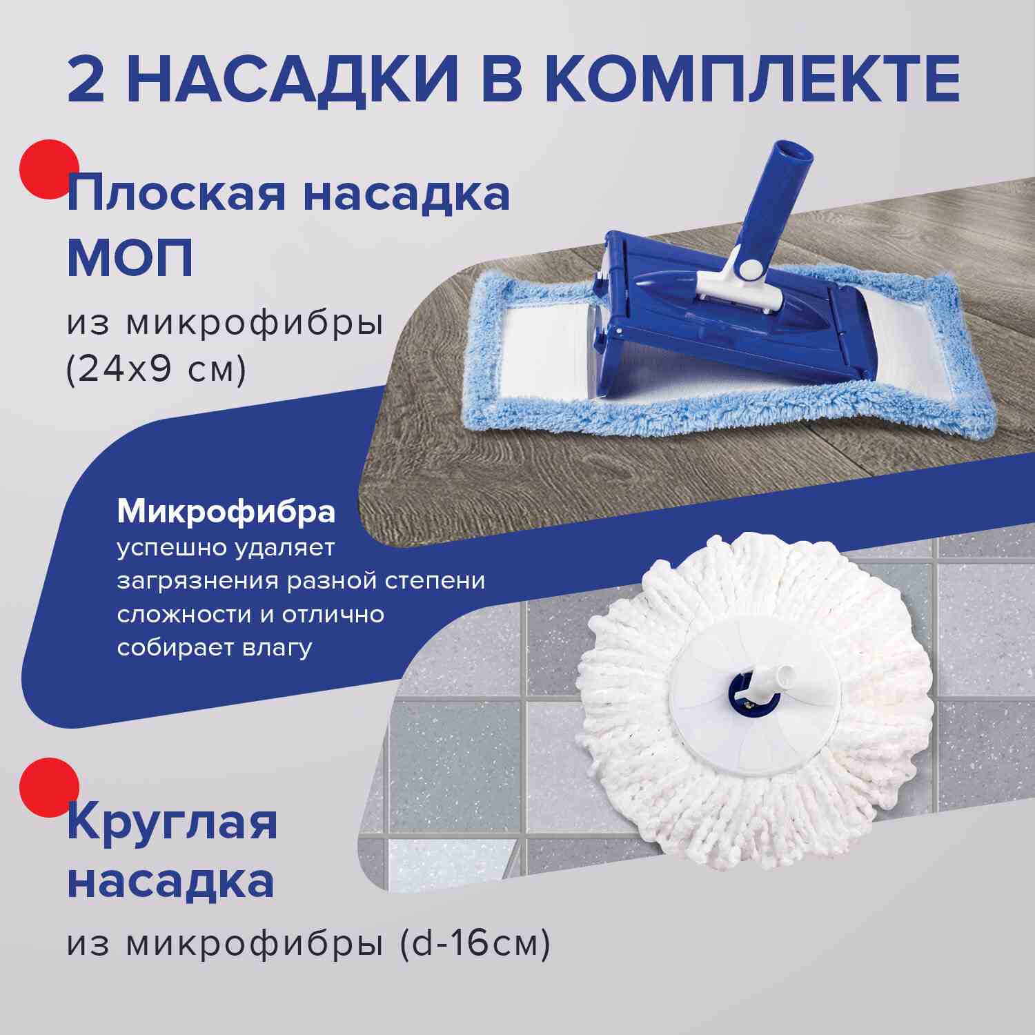 картинка Швабра с ведром, 18 л, с отжимом и педалью, круглая, прямоугольная, 2 насадки, LAIMA, 603625 от магазина Альфанит в Кунгуре